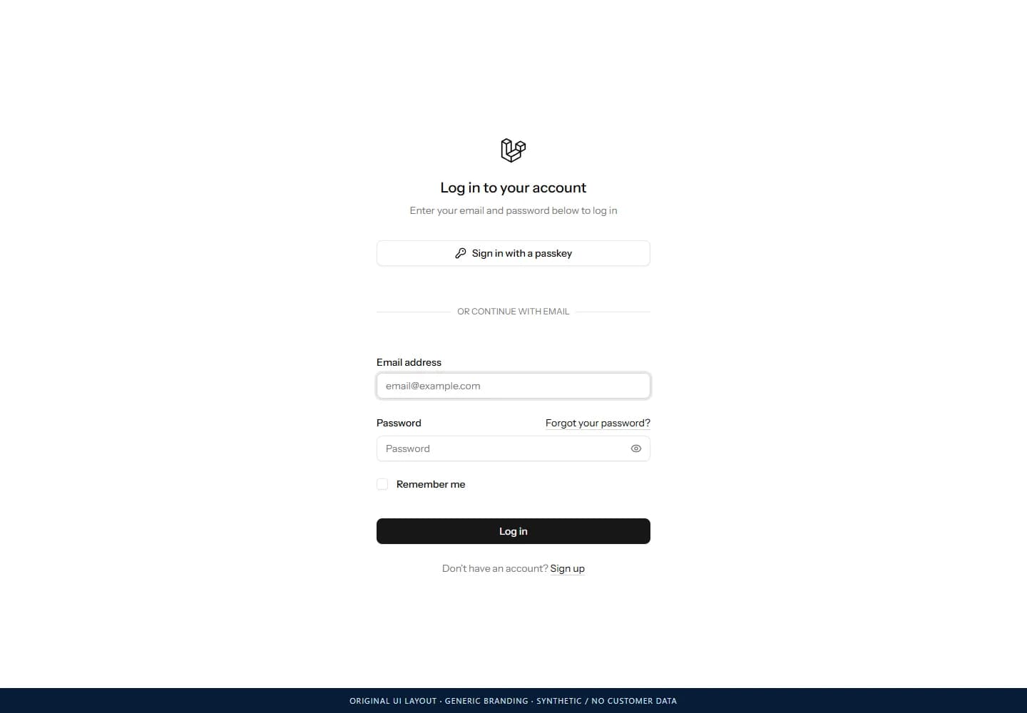 Attendance System: Actual sign-in layout. No client records.