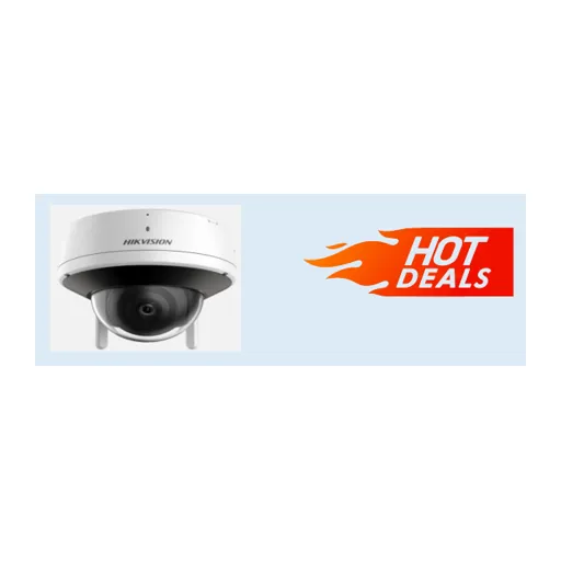 Hikvision DS-2CV2141G2-IDW — 4mp Fixed Dome Wireless, Ip66 30m IR, Indoor, Built in Mic & Speaker, Base: Metal, Cover Plastic, H.265+, DC12v (2.8/4mm