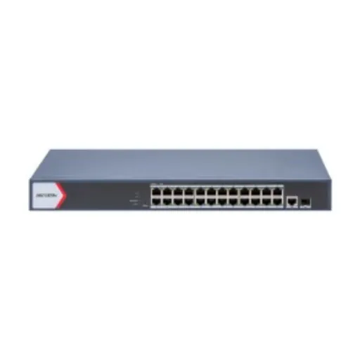 Hikvision DS-3E1526P-EI — L2, Smart Managed, 24 Gigabit RJ45 PoE ports, 1 Gigabit RJ45 port, 1 Gigabit SFP port, 802.3af/at, PoE power budget 370W