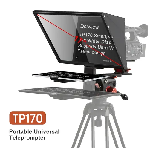 Desview TP170 17 inch Teleprompter Portable Pad Tablets Horizontal Vertical Prompting