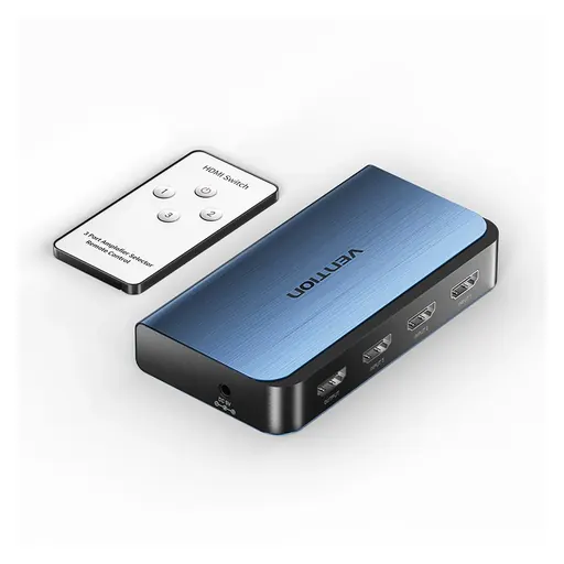Vention 3 In 1 Out HDMI Switcher Blue Aluminum Alloy Type