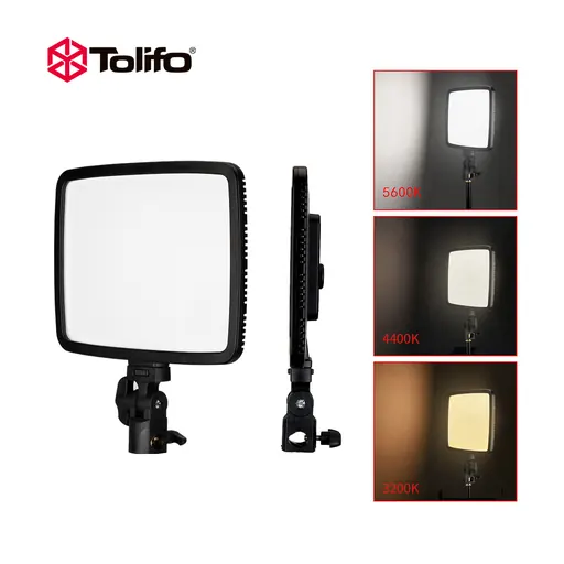 Tolifo Ultra Light Dimmable LED Panel 3200-5500k with Power Adaptor
