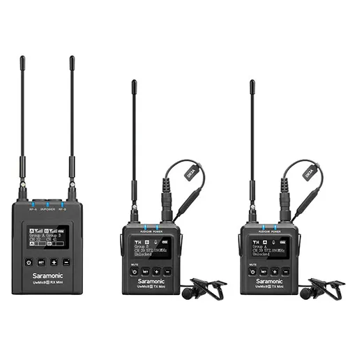 Saramonic UwMic9S Mini KIT2 Compact 2-Person Camera-Mount Wireless Omni Lavalier Microphone System (514 to 596 MHz