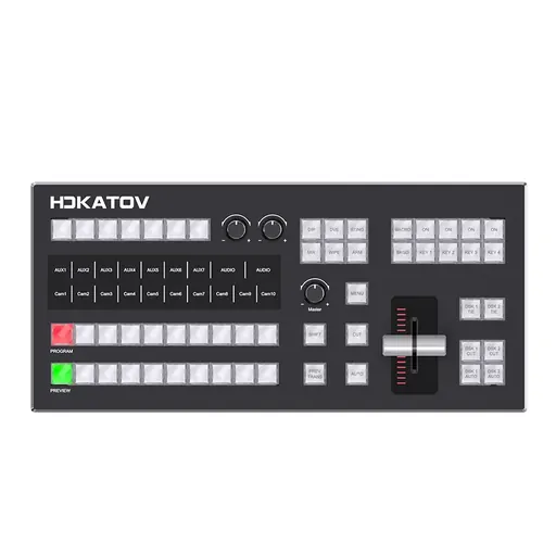 HDKATOV KT-KD50B ATEM Control Panel with LCD Display 10-channel PGM + 10-channel PVW live switching| Custom Buttons & T-Bar | LAN Control for BMD 1M/E-4M/E | Church/Radio and Television/eSports
