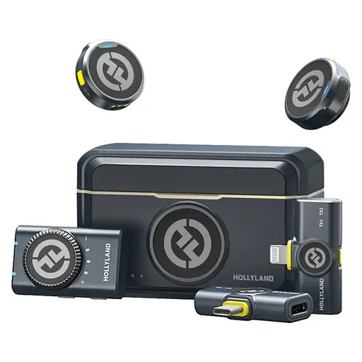 Hollyland LARK M2 DUO 2-Person Wireless Combo Microphone System (2.4 GHz, Shine Charcoal)