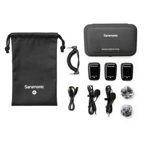 Saramonic Blink 500 ProX B2 2-Person Digital Camera-Mount Wireless Omni Lavalier Microphone System (Black, 2.4 GHz)