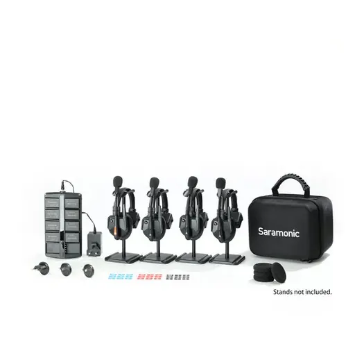 Saramonic WiTalk9-4S 4-Person Full-Duplex Wireless Intercom System with Single-Ear Headsets (1.9 GHz)