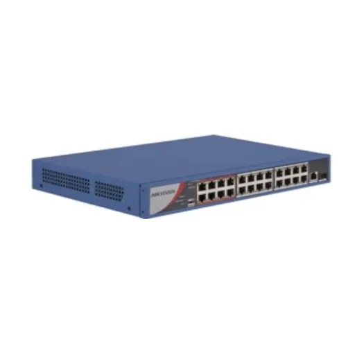 Hikvision DS-3E1326P-EI/M — L2, Smart Managed, 24 10/100M RJ45 PoE ports, 1 Gigabit RJ45 uplink port, 1 Gigabit SFP uplink port, 802.3af/at, PoE pow