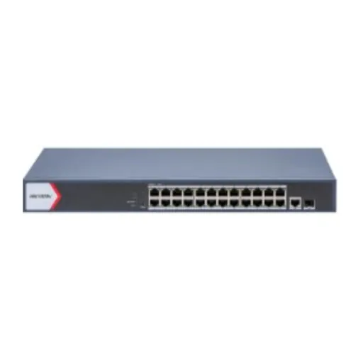 Hikvision DS-3E1526P-EI/M — L2, Smart Managed, 24 Gigabit RJ45 PoE ports, 1 Gigabit RJ45 port, 1 Gigabit SFP port, 802.3af/at, PoE power budget 230W
