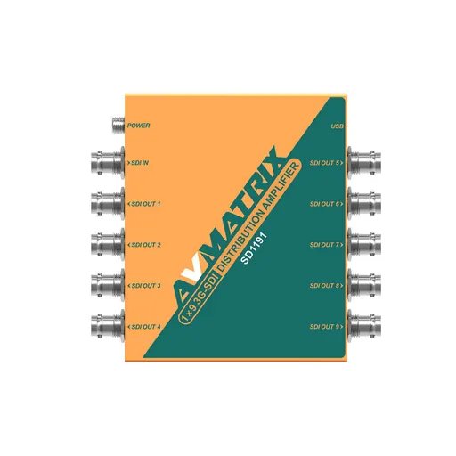 AVMatrix SD1191 1×9 SDI Reclocking Distribution Amplifier