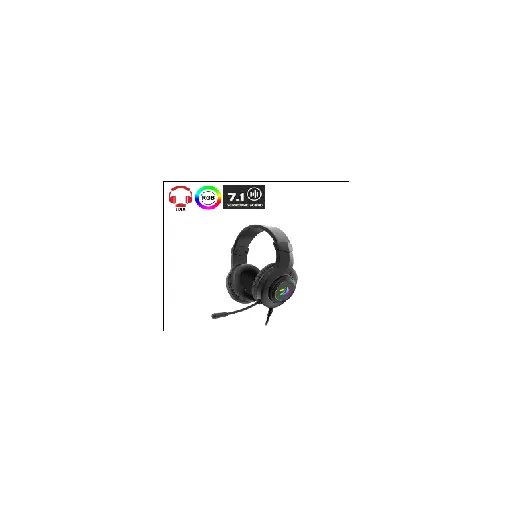 Redragon HYLAS USB (BLACK) RD (H371RGB-1) — ••VSiterrteuoa Gl a7m.1in gS Huerardoseut nwdith sRoGuB nligdh twired gaming headset, over-ear