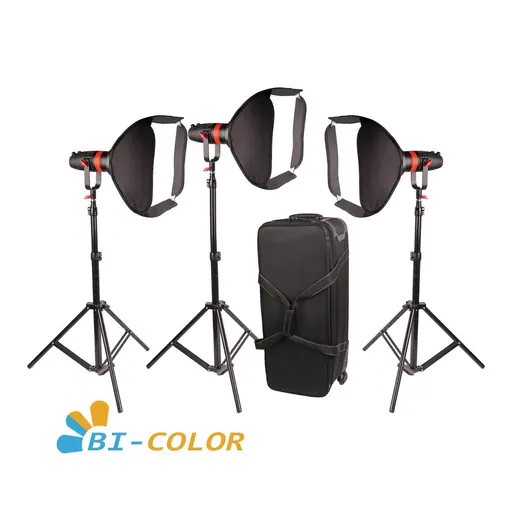 Came-Tv Q-55S Boltzen 55w High Output Fresnel Focusable LED Bi-Color Package (3pc Kit)