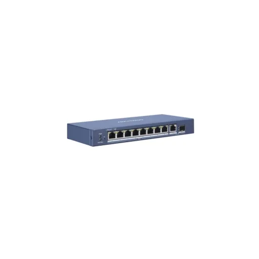 Hikvision DS-3E0510P-E/M — L2, Unmanaged, 8 Gigabit POE ports, 1 Gigabit RJ45 uplink port, 1 Gigabit SFP uplink port, 802.3af/at, PoE power budget