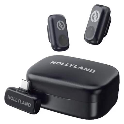 Hollyland LARK A1 Duo 2-Person Wireless Microphone System with USB-C Connector for Mobile Devices (Space Gray, 2.4 GHz)