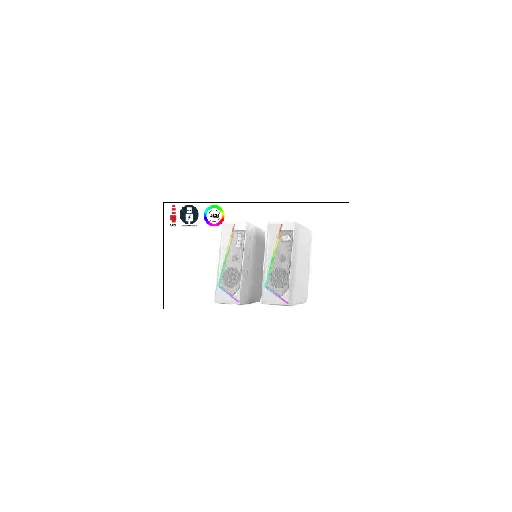 Redragon USBCable + 3.5mm jack ANVIL (WHITE) RD (GS520W) — •Full range sound gaming speaker with touch button RGB backlighting