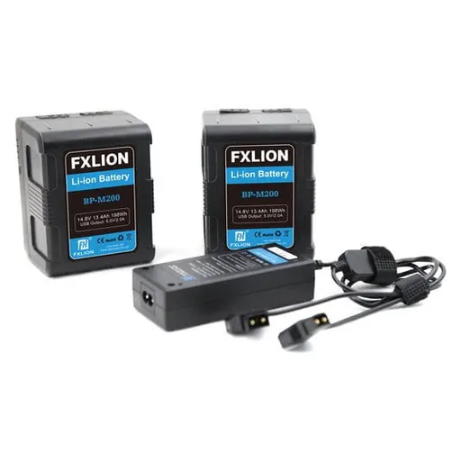 FXLION BP-M200 Dual Square Compact Battery & Charger Kit (198Wh, V-Mount)