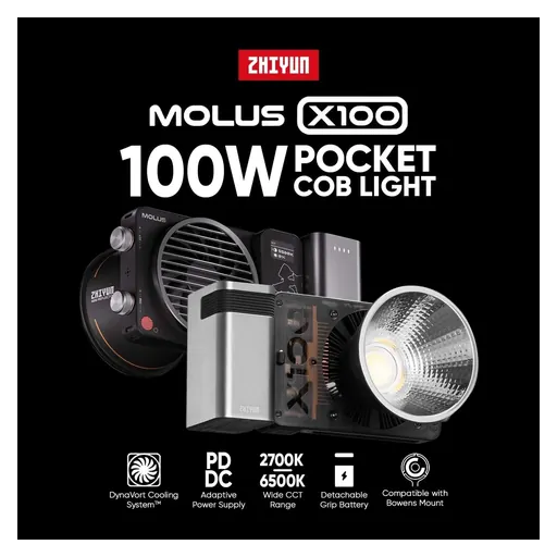 Zhiyun MOLUS X100 Bi-Color Pocket COB Monolight (Combo Set)