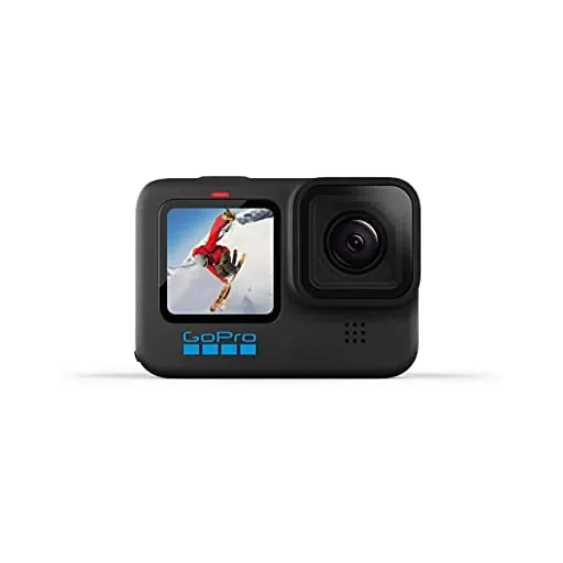 GoPro HERO10 Black - Waterproof Action Camera with Front LCD and Touch Rear Screens, 5.3K60 Ultra HD Video, 23MP Photos, 1080p Live Streaming, Webcam, Stabilization