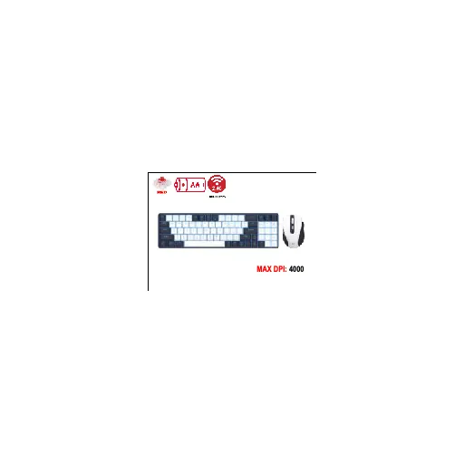 Redragon RD (BS-8773-VB) WHITE+BLACK — 2.4G WIRELESS MECHANICAL KEYBOARD & Unit approximate size &