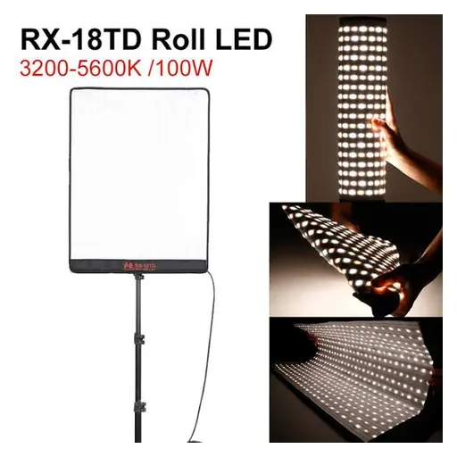 Falcon Eyes RX-18TD Flexible Bi-Color Dimmable Led Light 3000K-5600K 100W with FREE Softbox Diffuser