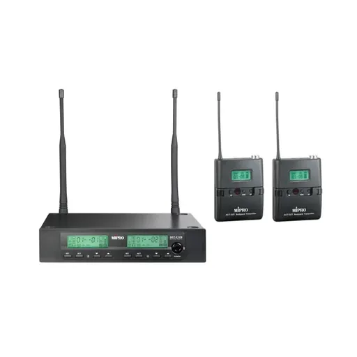 Mipro ACT-312/ACT-32T*2 1/2-Rack Dual-Channel Diversity Receiver w/ 2 Body Pack Transmitters