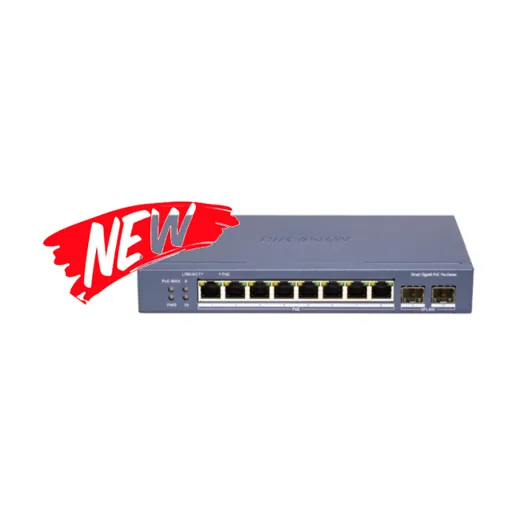 Hikvision DS-3E1510P-SI-8P2F — 8 GE POE, 2 GE SFP, 110W L2, Smart Managed, 8 Gigabit PoE ports, 2 Gigabit SFP ports, 802.3af/at, PoE power budget 110W,