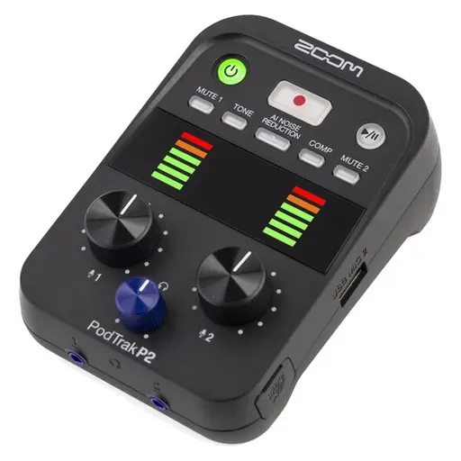Zoom PodTrak P2 Dual USB Mic Recorder for Podcasters