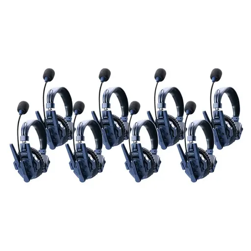 Synco Xtalk Master Full-Duplex MasterFree Intercom System with 8 Single-Ear Headsets