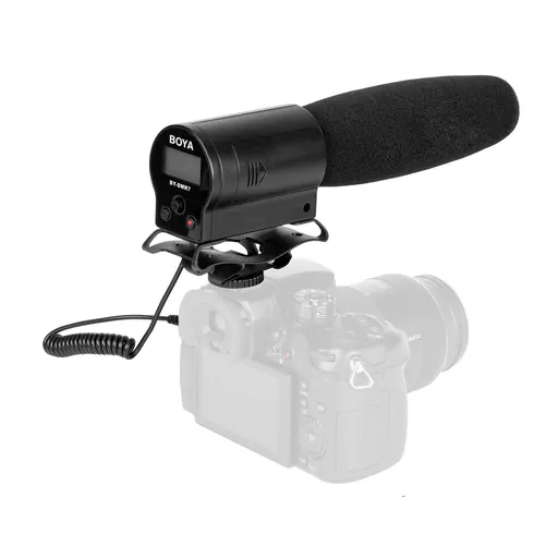 Boya BY-DMR7 Shotgun Condenser Microphone Broadcast Quality with Integrated Audio Recorder