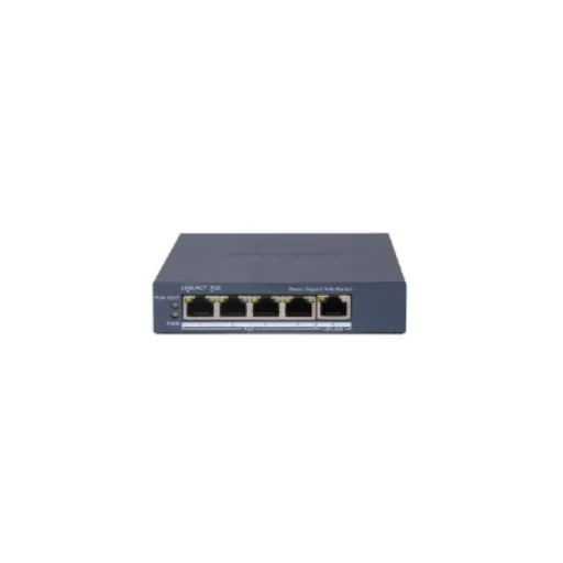 Hikvision DS-3E1505P-EI/M — L2, Smart Managed, 4 Gigabit RJ45 PoE ports, 1 Gigabit RJ45 port, 802.3af/at, PoE power budget 45W, HPP Cloud managed, V