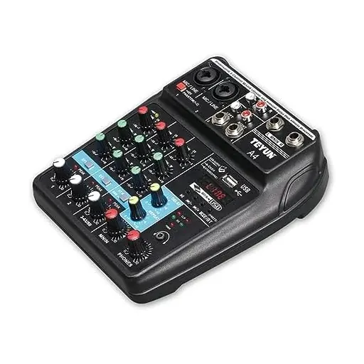TEYUN 4 Channel Professional Portable Mixer Sound Mixing Console Computer Input 48v Power Number Live Broadcast A4 New (4-Channel)