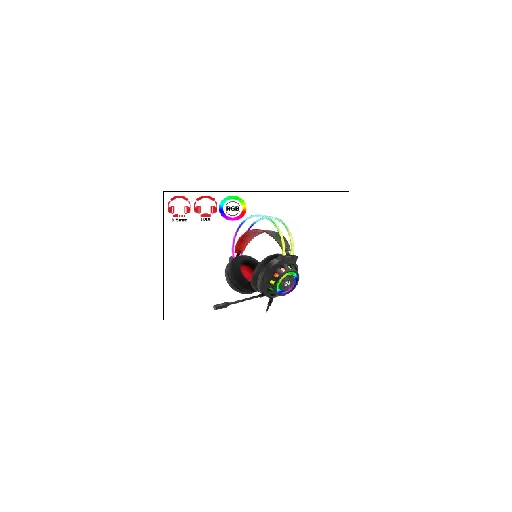 Redragon CIRCA (BLACK) RD (H281) — •Over-ear headset, adjustable headband, RGB illumination
