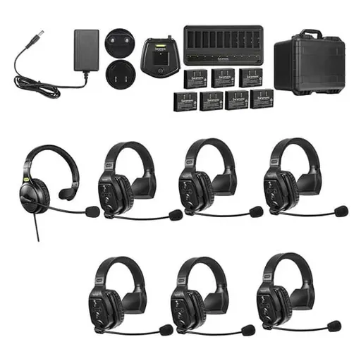 Saramonic WiTalk-WT7S 7-Person Full-Duplex Wireless Intercom System with Single-Ear Remote Headsets (1.9 GHz)