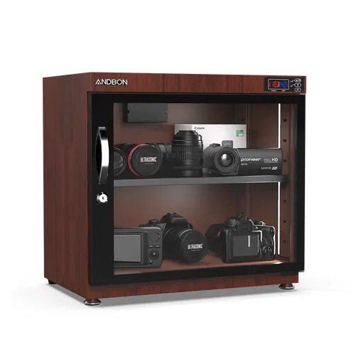 Andbon AD-80HS-RM 80L Wide Auto-Dehumidifier Digital Dry Cabinet (Dark Wood Grain)