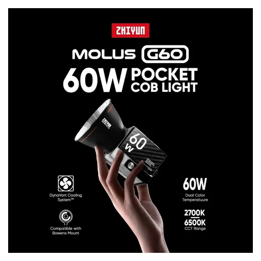 Zhiyun MOLUS G60 Bi-Color Pocket COB Monolight (Combo Set)