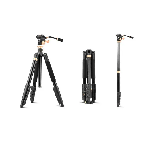 QZSD BEIKE QZSD Q590 Tripod + Q08s Panhead with Convertible Monopod Leg