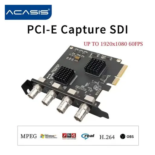 Acasis Quad SDI Capture Card 4 Channel PCIe Video Capture Card 1080P 60FPS Capture Device