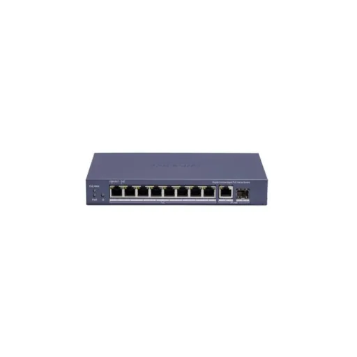 Hikvision DS-3E0510P-E/M(B) — L2, Unmanaged, 8 Gigabit POE ports, 1 Gigabit RJ45 uplink port, 1 Gigabit SFP uplink port, 802.3af/at, PoE power budget