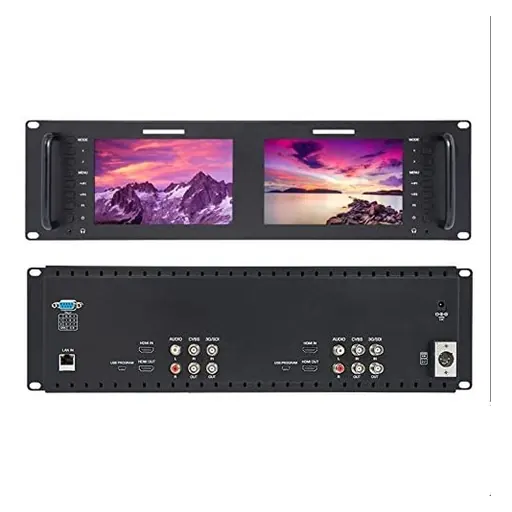 Seetec Dual 7" 3RU IPS 1280x800 Broadcast LCD Rack Mount Monitor with 3G-SDI, HDMI, AV input and output D71