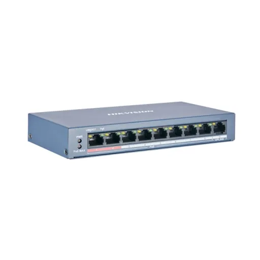 Hikvision DS-3E1309P-EI/M — L2, Smart Managed, 8 10/100M RJ45 PoE ports, 1 10/100M RJ45 uplink port, 802.3af/at, PoE power budget 60W, max. 300m lon