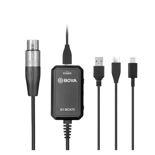 Boya BCA70 Audio Adapter for XLR Microphones to Mobile Devices