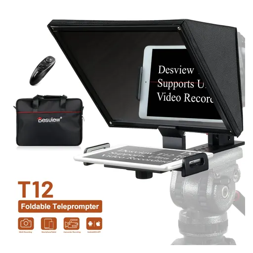 T12 Teleprompter for Tablet/Smartphone/Camera