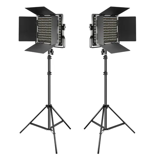 Neewer 2 Pieces Dimmable Bi-color 660 LED Video Light and Stand Kit