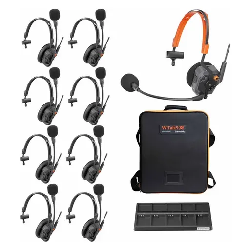 Saramonic WiTalk9X-9S 9-Person 1.9 GHz Wireless Single-Ear Headset Intercom System