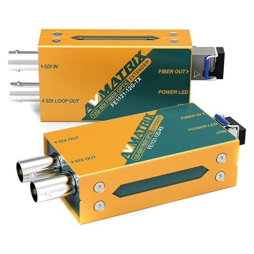 AVMatrix FE1121 12G-SDI Fiber Optic Extender Transmitter/Receiver Set