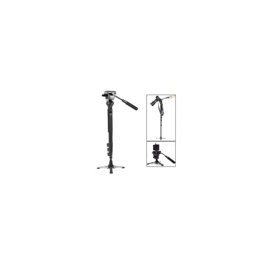 Yunteng VCT-588 Aluminium Alloy Monopod with Detachable Tripod Stand Base PLUS Fluid Drag Head for DSLR Camera