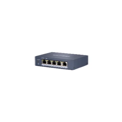 Hikvision DS-3E0505HP-E — L2, Unmanaged, 4 Gigabit RJ45 PoE ports, 1 Gigabit RJ45 uplink port, 802.3af/at/bt, port 1 support Hi-PoE 60w, PoE power