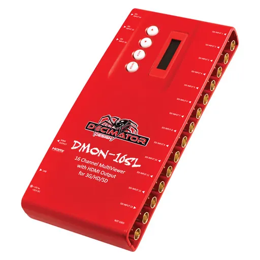 Decimator Design DMON-16SL 1 to 16 Channel MultiViewer with HDMI output for 3G/HD/SD and Custom Layouts