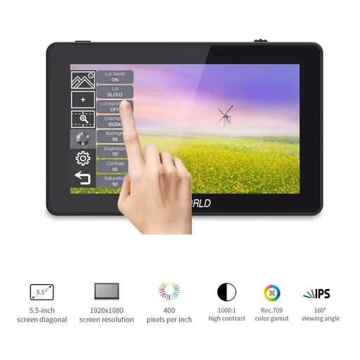 Feelworld F6 Plus 5.5inch Touch Screen 4K LCD Monitor with Tilt Arm and 3D luts Input