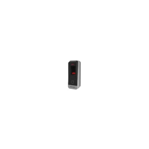 Hikvision DS-K1201EF — Reads EM card, Fingerpint(capacity: 5000), Supports RS485(HIK private); IP65. Wall mounting with screws. The Gang Box is